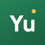 YuTeam 手機端加到手機桌面之後的圖示：綠底、白色的 Yu 兩個字母，u 上面一個橘色圓點