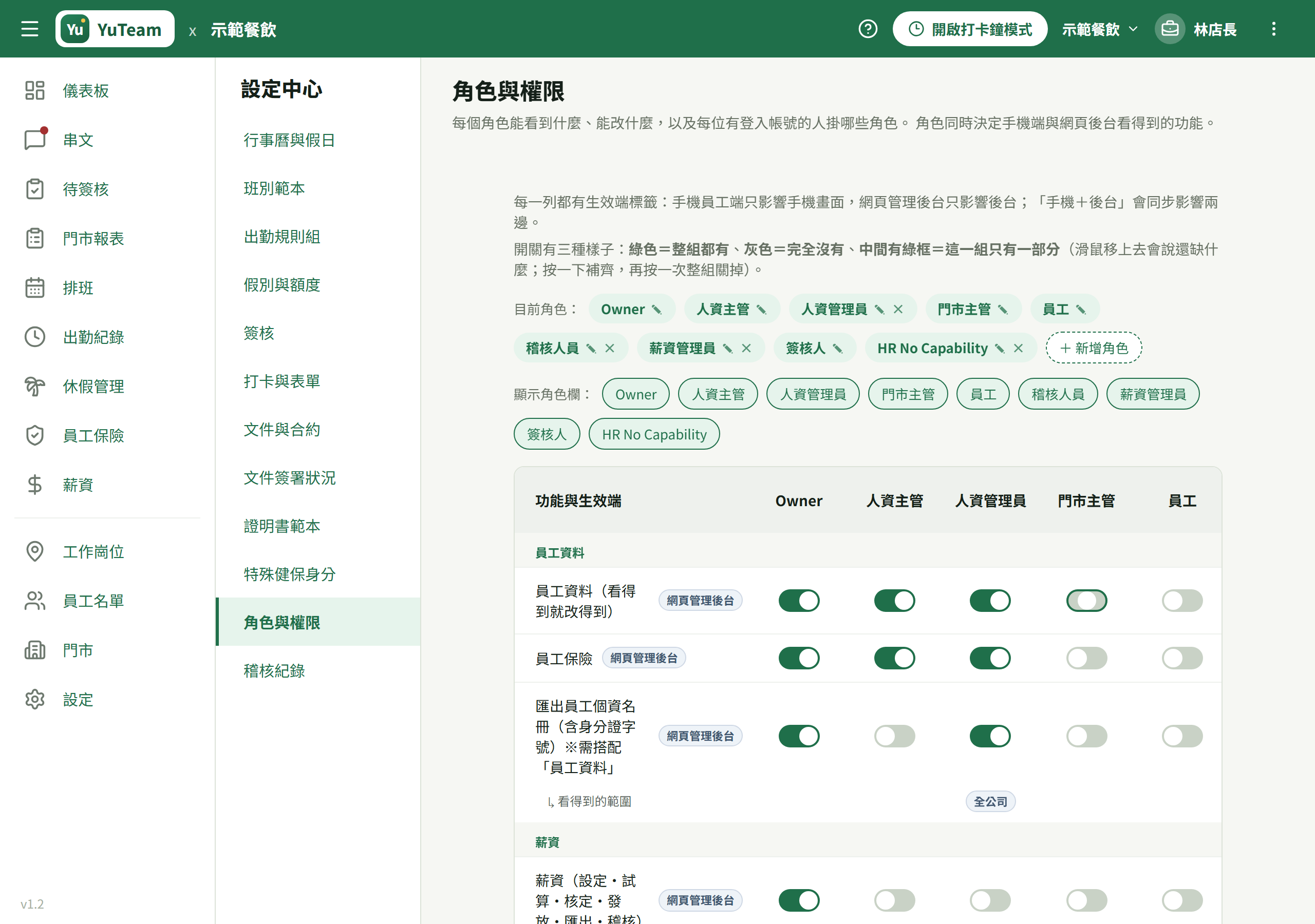 人員與角色區塊